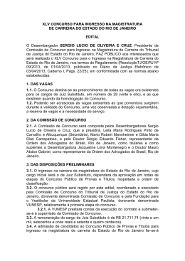 Edital de Abertura - Tribunal de Justi&ccedil;a do Estado do Rio de Janeiro