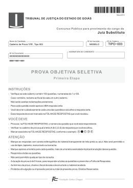 PROVA OBJETIVA SELETIVA