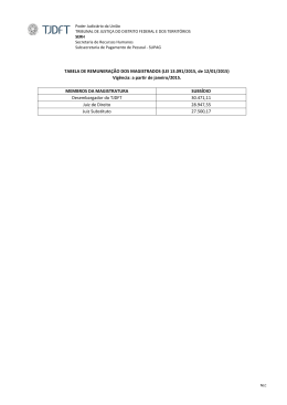 Tabela de Remuneração de Magistrados 2015