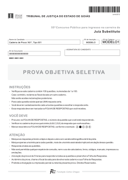 PROVA OBJETIVA SELETIVA
