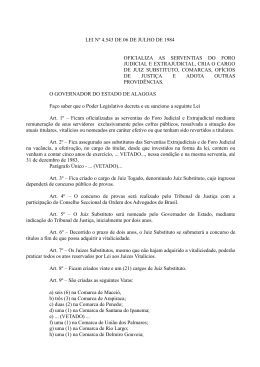 lei n&ordm; 4.543 de 06 de julho de 1984 oficializa as serventias do foro