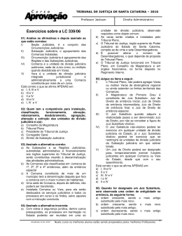 Exercícios sobre a LC 339/06