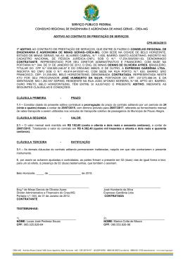 1º Aditivo ao CPS-0034-2013- vale transporte - Pouso - Crea-MG