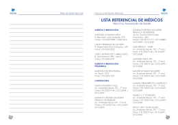 LISTA REFERENCIAL DE M&Eacute;DICOS