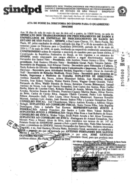 Ata de Posse da Diretoria para o Quadriênio 2004/2008