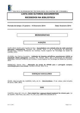 escola superior de tecnologia da sa&uacute;de de coimbra lista dos &uacute;ltimos