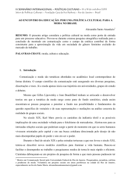 AO ENCONTRO DA EDUCA&Ccedil;&Atilde;O: POR UMA