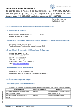 FICHA DE DADOS DE SEGURAN&Ccedil;A de acordo