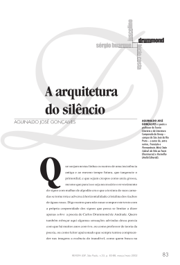 A arquitetura do sil&ecirc;ncio Aguinaldo Jos&eacute; Gon&ccedil;alves