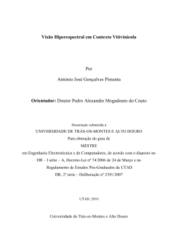 Vis&atilde;o Hiperespectral em Contexto Vitivin&iacute;cola Por Ant&oacute;nio Jos&eacute;