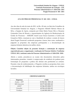 Ata do Pregão Presencial de 10 de maio de 2011.