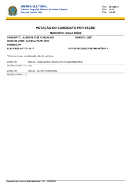 vota&ccedil;&atilde;o do candidato por se&ccedil;&atilde;o - Tribunal Regional Eleitoral de