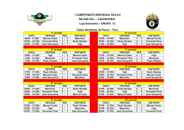 CALENDÁRIO - Bilhar Sul, Lda.