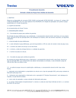 Procedimento Garantia Entrada e Sa&iacute;da de Pe&ccedil;as Para An&aacute;lise de