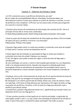 2&ordm; Estudo Dirigido Cap&iacute;tulo 3 &ndash; Sistemas de Entrada e Sa&iacute;da 1