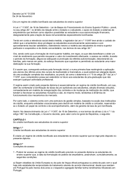 Decreto-Lei N.&ordm; 512/99 De 24 de Novembro Cria um regime de