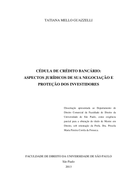 cédula de crédito bancário - Biblioteca Digital de Teses e