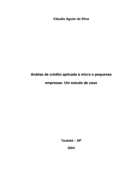 Análise de crédito aplicada à micro e pequenas