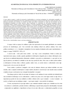alfabetiza&ccedil;&atilde;o espacial numa perspectiva interdisciplinar