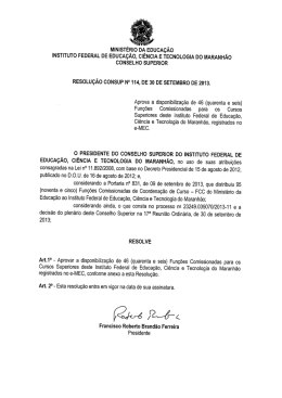 Fun&ccedil;&otilde;es Comissionadas Cursos Superiores