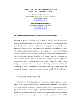 GEOGRAFIA E HISTÓRIA: PERSPECTIVAS DE DIDÁCTICA