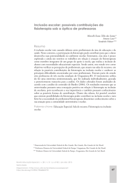 possíveis contribuições da fisioterapia sob a óptica de professoras