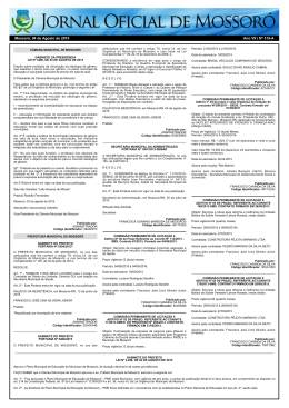 Mossoró, 04 de Agosto de 2015 Ano VII | Nº 315-A