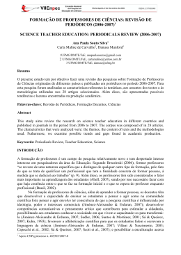 formação de professores de ciências: revisão de periódicos (2006