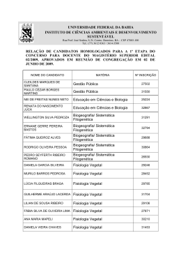 Homologados para a 1&ordf; Etapa - Concursos