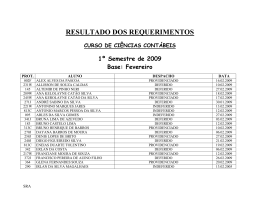 RESULTADO DOS REQUERIMENTOS CURSO DE