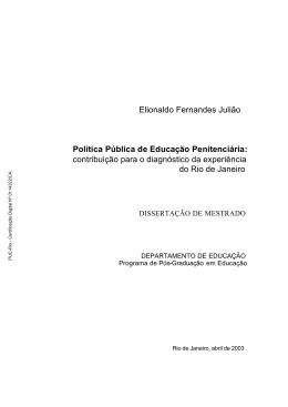 Pol&iacute;tica P&uacute;blica de Educa&ccedil;&atilde;o Penitenci&aacute;ria - Maxwell - PUC-Rio