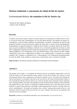 História Ambiental: o saneamento da cidade do Rio de