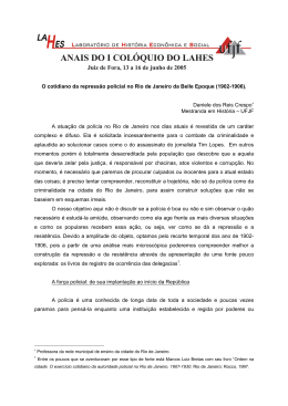O cotidiano da repressão policial no Rio de Janeiro da Belle Epoque
