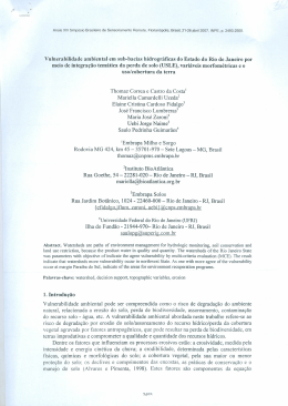 Vulnerabilidade ambiental em sub-bacias - Ainfo