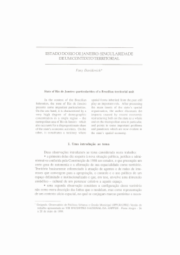 singularidade de um contexto territorial