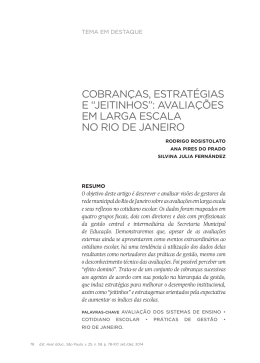 cobranças, estratégias e “jeitinhos”: avaliações em larga escala no