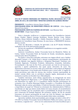 ata da 9&ordf; sess&atilde;o ordin&aacute;ria do tribunal pleno, realizada em 17 de