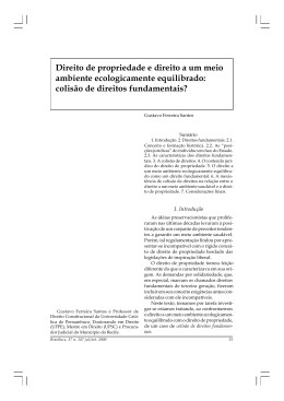 Direito de propriedade e direito a um meio ambiente