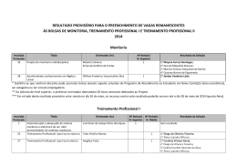 resultado provis&oacute;rio para o preenchimento de