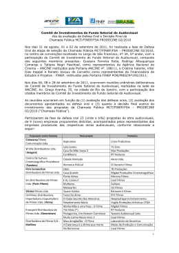 1 Comit&ecirc; de Investimentos do Fundo Setorial do Audiovisual