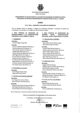PROCEDiMENTo DE REcRuTAMENTO E sELEC&Ccedil;&Atilde;o DE