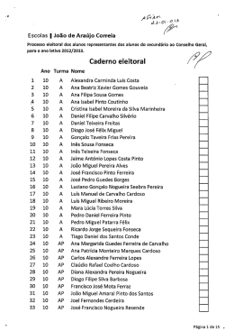 Caderno eleitoral - Escolas | João de Araújo Correia