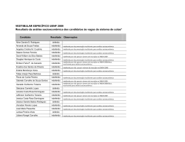 VESTIBULAR ESPECÍFICO UENF 2009 Resultado da análise