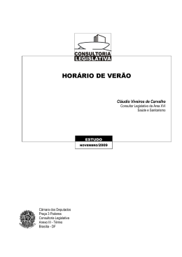HORÁRIO DE VERÃO - Câmara dos Deputados