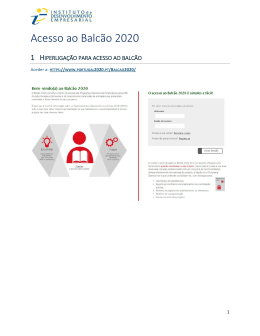 Acesso ao Balc&atilde;o 2020