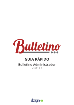 Guia R&aacute;pido - Bulletino Administrador - Dzign
