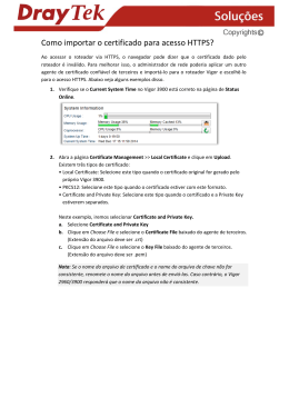 Como importar o certificado para acesso HTTPS?