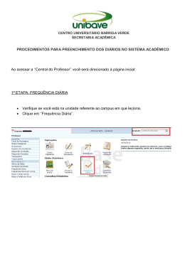 PROCEDIMENTOS PARA PREENCHIMENTO DOS