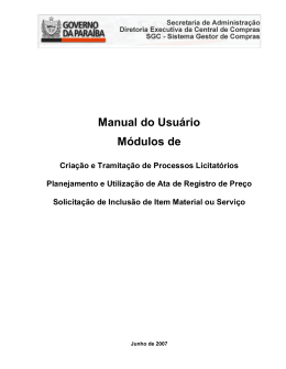 Manual do Usuário Módulos de Criação e