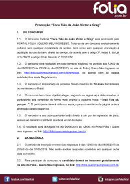 Promoção “Toca Tião de João Victor e Greg”